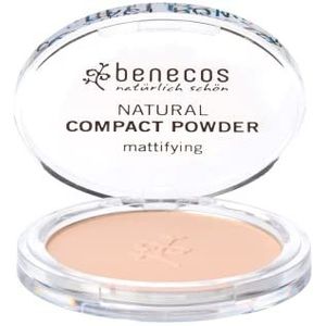 benecos B09115 - natuurlijke cosmetica - compact poeder - geperst - mat - veganistisch - zand,9 g,zandkorrels