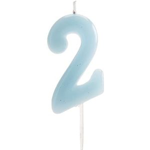 dekora - Kaarsen verjaardag komische nummers blauw | kaars nummer 2