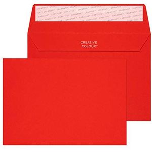 Blake Creative Colour 15106 enveloppen met plakband, C6, 114 x 162 mm, 120 g/m², 25 stuks, rood
