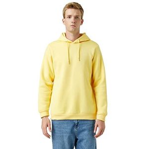 Koton Basic hoodie met lange mouwen voor heren, Geel (182)