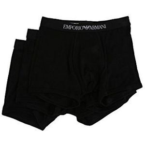 Emporio Armani Heren boxershorts van katoen, smalle boxer, zwart, maat XL, 3 stuks, zwart.