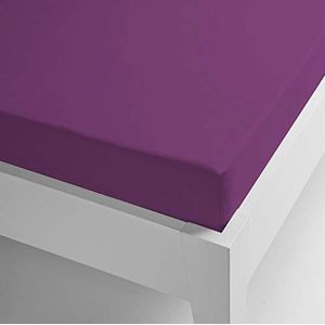 Miracle Home Thermo-hoeslaken, microvezel, verstelbaar, elastisch, effen kleur, polyester, aubergine, 90 x 200 cm