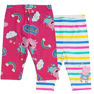 Peppa Pig Meisjes Leggings met Regenboogpatroon, Meerkleurig, 12-18 Maanden, 2 Stuk, Meerkleurig