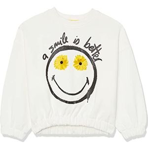 Desigual Sweat_Smiley Better 1001 ecru trui, wit, 8 jaar meisjes, wit, 8 jaar, Wit.