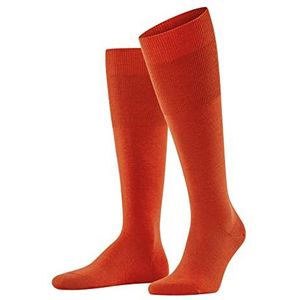 FALKE Airport wollen sokken van katoen, lang, fijn, effen, 1 paar, rood (baksteen 8095)