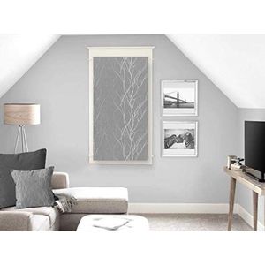 Soleil d'ocre Liane Vitrage, polyester, grijs, 45 x 90 cm