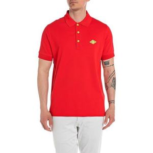 Replay Polo à manches courtes stretch pour homme, Heritage Red 054, S