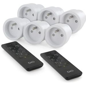 DiO Connected Home Set van 6 intelligente nano-aan/uit-stopcontacten en 2 x 3-kanaals DiO 1.0 afstandsbedieningen