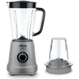 Ufesa BS4709 Jade blender + accessoires kruidenmolen, 500 W, 1,5 l, 2 snelheden + turbo, 4 messen van roestvrij staal, BPA-vrij