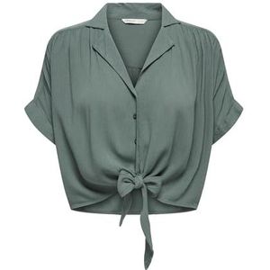 ONLY Onlpaula Life S/S Tie Shirt Wvn Noos Dameshemd met korte mouwen