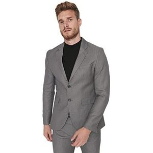 TRENDYOL Trendyol Veste pour homme Regular Basic Textured Tissé Coat Gris Taille 16 EU, gris, 16