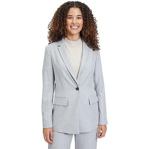 Betty & Co 4194/3379 Damesblazer met 1/1 mouwen, lange rij knopen, Licht zilvermengsel.