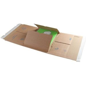 Purely Packaging PPW68 Verzenddozen met sabotagebestendige plakband, 455 x 320 x 20 mm, bruin, 25 stuks