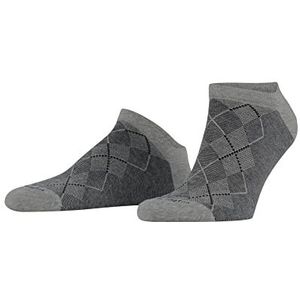 Burlington Carrington herensokken, ademend, duurzaam, biologisch, katoen, lage sokken, zacht, platte teennaad, fantasie-argyle-patroon, glijdt niet in de schoen 1 paar, Grijs (Light Grey 3408)