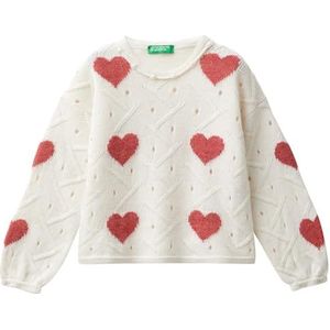 United Colors of Benetton Pull Filles et Filles, Blanc, 4 ans