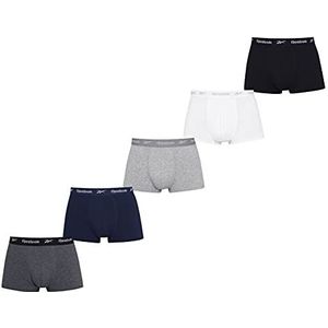 Reebok Reebok boxershorts voor heren, verpakking van 5 stuks, zwart, wit, grijs, marineblauw, antraciet, grijs, zwart / wit / grijs / marineblauw / antraciet grijs gemêleerd