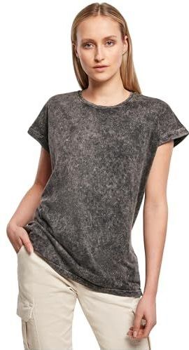 Build Your Brand Dames Acid Washed Extended Shoulder Tee Dames T-shirt