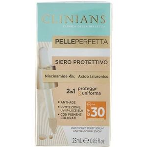Clinians Perfecte huid 2-in-1 beschermend serum beschermt en gelijkmatig SPF 30 hoog, 25 ml