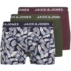 Jack & Jones Trevor Trunk boxershorts voor jongens (3 stuks), Marine - Wit - Groen - Rood