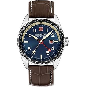 Swiss Military SMWGB0000506 Herenhorloge, analoog, kwarts, met leren armband, bruin, eenheidsmaat, armband, Bruin, armband