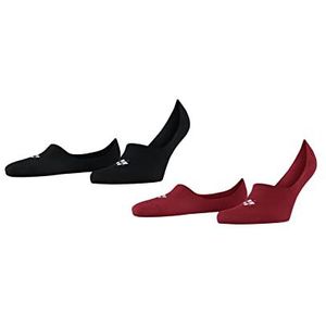 Burlington Everyday onzichtbare sokken voor heren, katoen, wit, zwart, meerdere kleuren, voetbescherming met gemiddelde hals, anti-slip systeem op de hiel, 2 paar, roze (Red Pepper 8074)