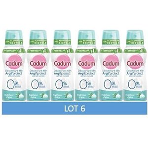 Cadum Argil'Protect Deodorant 48h Aloë, 6 x 100 ml
