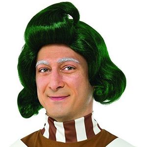Rubie's Officiële Willy Wonka and The Chocolate Factory Oompa Loompa pruik voor volwassenen, groen, eenheidsmaat