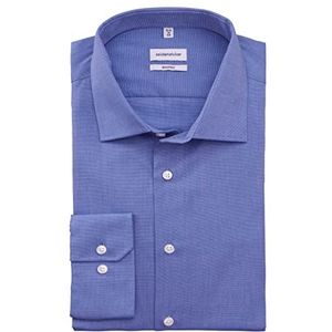 Seidensticker Zakelijk overhemd voor heren, Kent Shaped Fit, blauw (middenblauw 14), 39 EU, Blauw
