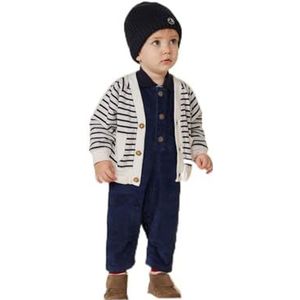 Petit Bateau Vest met lange mouwen voor babyjongens, marshmallow/smoking