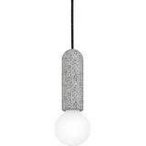 Eglo Giaconecchia Hanglamp met 1 lichtpunt, E27-fitting, snoerhanger,vintage/modern, staal/terrazzo, antraciet/grijs, voor eetkamer en woonkamer