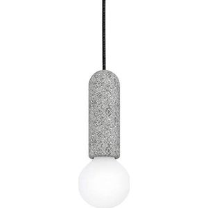 Eglo Giaconecchia Hanglamp met 1 lichtpunt, E27-fitting, snoerhanger,vintage/modern, staal/terrazzo, antraciet/grijs, voor eetkamer en woonkamer