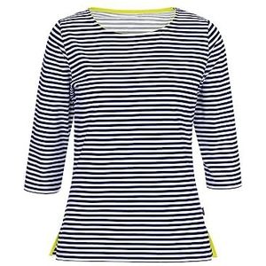 Trigema T-shirt dames, marineblauw/kleurrijk