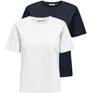 Onlonly S/S Tee Noos Lot de 2, Blazer bleu marine., M