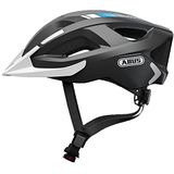 ABUS Aduro 2.0 stadshelm - veelzijdige fietshelm met licht - sportief design voor het stadsverkeer - voor dames en heren - grijs/wit - Maat S