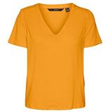 Vero Moda Vmmarijune SS-T-shirt à Manches Courtes Col V Femme, Jaune rayonnant., M