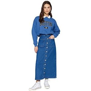 Trendyol Rok, blauw, maxi-rok voor dames (1 stuk), Donker zwart