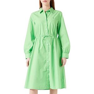 Tommy Hilfiger 1985 Org Co Poplin Knie-jurk Overhemdjurken Dames, Spring Lime