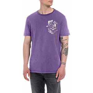 REPLAY Heren T-shirt, 074 violet, L, 074, paars
