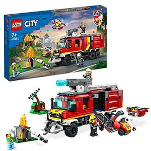 LEGO 60374 City brandweerauto, speelgoed met land- en luchtdrones, met figuren en modern noodvoertuig, kinderen van 7 jaar