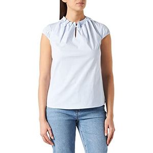 Comma blouse met korte mouwen dames Bloes, 53g6 Light Blue Stripes