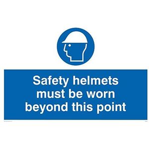Viking Signs MC528-A4L-3M schild ""Safety Helmets must be wear beyond this point"", 3 mm, hard plastic, 200 mm x 300 mm
