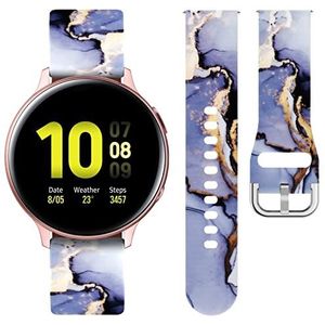 Vozehui Horlogeband 20 mm, compatibel met Samsung Galaxy Watch 4 armband 40 mm 44 mm/Active 2/4 Classic 42 mm 46 mm/Watch 3 41 mm/Garmin Vivoactive 3, reservearmband van zachte siliconen, 20 mm