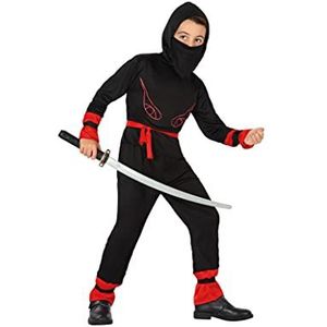 Atosa - 39952 Ninja-kostuum, rood, kinderen, uniseks, 39952, zwart, 3 en 4 jaar