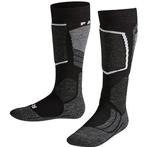 FALKE SK2 uniseks skisokken voor kinderen, merinowol, wit, zwart, meer kleuren, versterkingen, medium, loopzolen, warm, ademend, sneldrogend, anti-blaren, 1 paar