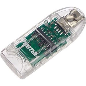 Hama USB 2.0 ""8-in-1"" kaartlezer (USB, microSD/SDHC, MMC) transparant