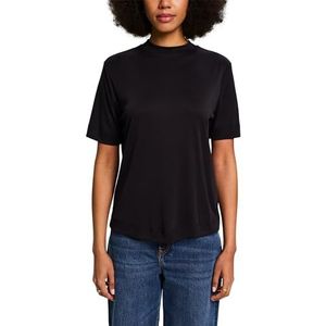 ESPRIT T-shirt en jersey avec col montant, 001/Noir., S