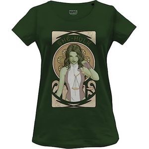 Marvel Womarcots023 T-shirt voor dames, 1 stuk, Fles Groen