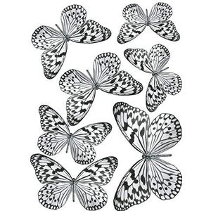 Plage 150432 ELECTROSTATIQUE-vlinders B&W, zwart, wit, 21 x 29, 7 cm