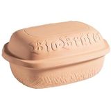 MÄSER 934115 Biologische terracotta stoofpan met deksel, inhoud ca. 4,5 l, keramische pan voor zacht en vetvrij stomen, als Romeinse pan (braadpan) voor