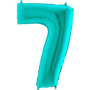 Ballonim Ballon cijfer 0-9 100cm turquoise mint XXL (nummer 7)